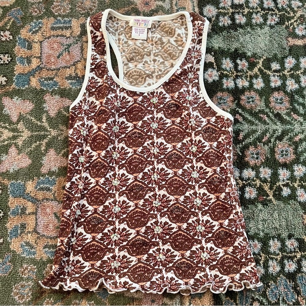 Funky People Vintage Sequin Patterned Tank